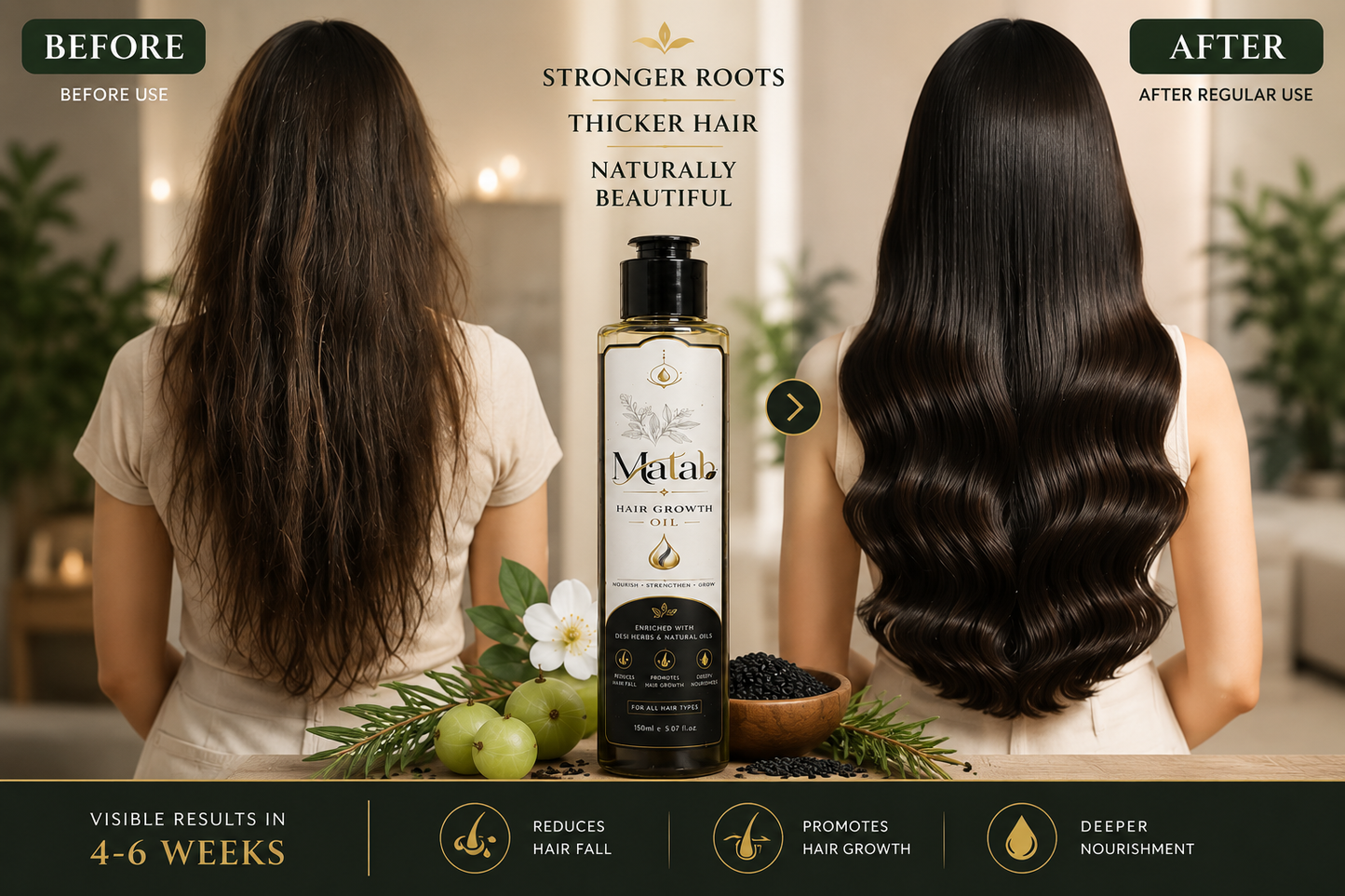 Matab® Hair Growth Oil - Reduces Hair Fall and Helps strengthen roots